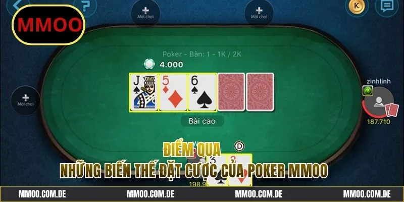 Điểm qua những biến thể đặt cược trong Poker MMOO 
